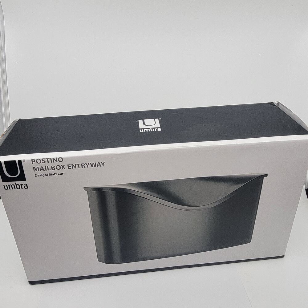 Umbra 460322-040 Postino Wall-Mount Mailbox, Black New, sealed